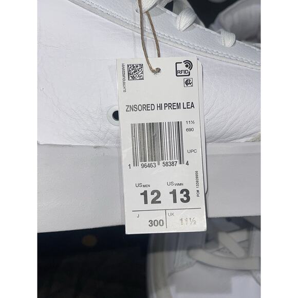 New Men’s Sz 12 Adidas ZNSORED Hi Premium Leather Cloud White Shoes IE9417 - Picture 6 of 7